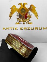 El Yapımı Hatem Sanatı Ay Yıldız desenli Mücevher Kutusu