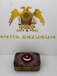 El Yapımı Hatem Sanatı Ay Yıldız desenli Mücevher Kutusu