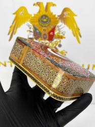 El Yapımı Hatem Sanatı Ay Yıldız desenli Mücevher Kutusu