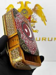 El Yapımı Hatem Sanatı Ay Yıldız desenli Mücevher Kutusu