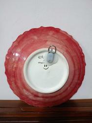 AY YILDIZ GÖRSELLİ EL YAPIMI PORSELEN DUVAR TABAĞI