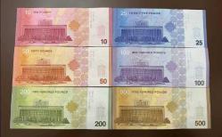 Suriye Yeni Baskı 2025 Yılı - Yeni Suriye Pound'u Set 6'Li Yabancı Kağıt Para ÇİL