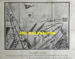 Osmanlıca Karagöz Mizah Dergisi-Gazetesi, Orijinal Dönem Basım, (Ottoman Magazine-Newspaper-Journal Illustré Cara-Gueuz) - 31 Ocak 1925 - Sayı: 1761 - Hicri: 6 Recep 1343 - Rumi: 31 Kanun-i Sani 1341 - Karikatür: Bahriyemiz Top Talimleri Ederken: 