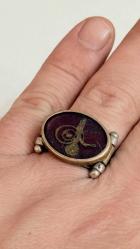 19 YÜZYIL CAM ALTI TILSIM GĞMÜŞ YÜZÜK