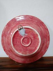 AY YILDIZ VE YILDIZ GÖRSELLİ EL YAPIMI PORSELEN DUVAR TABAĞI