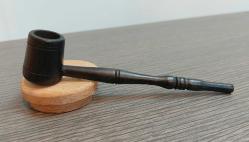 Almanya, Ahşap Pipo/Siyah. El Yapımı. 1970-80'lerden (16,5x3.5 cm)