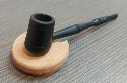 Almanya, Ahşap Pipo/Siyah. El Yapımı. 1970-80'lerden (16,5x3.5 cm)