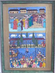 Osmanlı Saray Bahçesinde Şenlik – Yakma & Akrilik El Yapımı Tablo