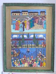 Osmanlı Saray Bahçesinde Şenlik – Yakma & Akrilik El Yapımı Tablo