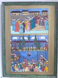 Osmanlı Saray Bahçesinde Şenlik – Yakma & Akrilik El Yapımı Tablo