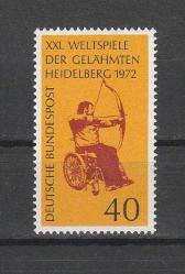 1972 Almanya Engelliler İçin Spor Festivali Damgasız Tam Seri MNH