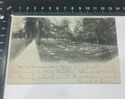 Antika 1905 Movarian Graveyard Salem North Carolina Amerika Kart Postal 1 Cent Franklin  Pulu