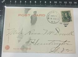 Antika 1905 Movarian Graveyard Salem North Carolina Amerika Kart Postal 1 Cent Franklin  Pulu