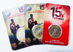 15 Temmuz Hatıra Parası ((Tedavül 1 ₺)) Adet Fiyatıdır..