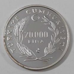 1990 ÇANAKKALE ZAFERİNİN 75.YILI ANISINA 20.000 LİRA GÜMÜŞ ORİJİNAL HATIRA PARASI ÇİL BBB2A1R1 ÇOK NADİR