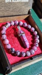 ÇEROİT BİLEKLİK VE KOLYE SET ( KUTULU ) Doğal Taş