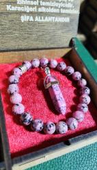 ÇEROİT BİLEKLİK VE KOLYE SET ( KUTULU ) Doğal Taş