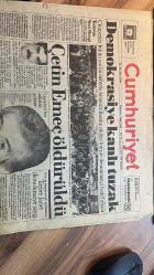 8 MART 1990 ÇETİN EMEÇ ÖLÜM HABERLİ CUMHURİYET GAZETESİ