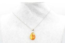 Orijinal Doğal Fosilli Damla Kehribar Kolye Ucu 002