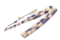 Hakan Turan İmzalı Kesme Model Bej Mor Sıkma Kehribar Tesbih