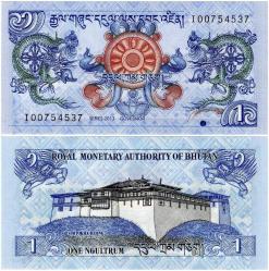 P#27b Bhutan 1 Ngutrum 2013 ÇİL