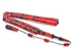 Hakan Turan İmzalı Kesme Model Siyah Kırmızı Sıkma Kehribar Tesbih