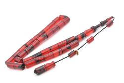 Hakan Turan İmzalı Kesme Model Siyah Kırmızı Sıkma Kehribar Tesbih