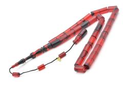 Hakan Turan İmzalı Kesme Model Siyah Kırmızı Sıkma Kehribar Tesbih