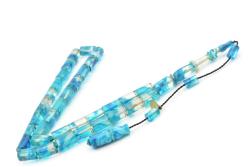 Hakan Turan İmzalı Kesme Model Hareli Mavi Sıkma Kehribar Tesbih