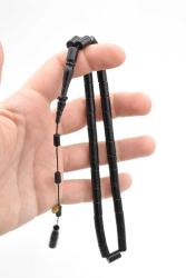 Hakan Turan İmzalı Kesme Model Siyah Sıkma Kehribar Tesbih