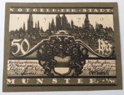 ALMANYA NOTGELD DER STADT 50 MÜNSTER 1570