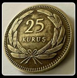 1956 - 25 Kuruş (T.C Düz) TCM1956