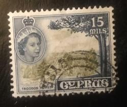 LOT.5 » İNGİLTERE KIBRIS PULU- KRALİÇE, DAMGALI M4A