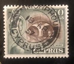 LOT.6 » İNGİLTERE KIBRIS PULU- KRALİÇE, DAMGALI M5A