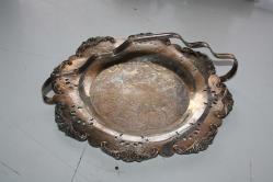 VİNTAGE CORONET PLATE 1506 - 47 YÜKSEK COK YOĞUN  GÜMÜŞ KAPLAMA BAKIR ŞEKERLİK (ÇİFTRAF