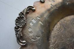 VİNTAGE CORONET PLATE 1506 - 47 YÜKSEK COK YOĞUN  GÜMÜŞ KAPLAMA BAKIR ŞEKERLİK (ÇİFTRAF