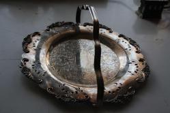 VİNTAGE CORONET PLATE 1506 - 47 YÜKSEK COK YOĞUN  GÜMÜŞ KAPLAMA BAKIR ŞEKERLİK (ÇİFTRAF