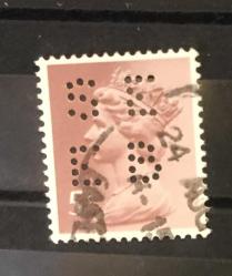 LOT.18 » İNGİLTERE KRALİÇE PULU DAMGALI PERFİN M6D