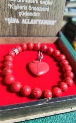 MERCAN BİLEKLİK VE KOLYE SET ( KUTULU ) Doğal Taş