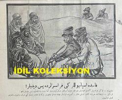 Osmanlıca Karagöz Mizah Dergisi-Gazetesi, Orijinal Dönem Basım, (Ottoman Magazine-Newspaper-Journal Illustré Cara-Gueuz) - 22 Temmuz 1925 - Sayı: 1810 - Hicri: 1 Muharrem 1344 - Rumi: 22 Temmuz 1341 - Karikatür: Fas'ta İspanyollar Gibi Fransızlar da Pes Dediler! 