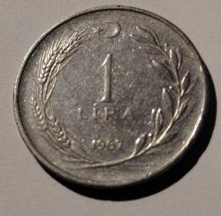 1967 madeni 1 lira