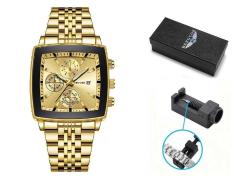 BERGCOZ Çok Fonksiyonlu İş Günlük Erkek Quartz Saat, Tarih Göstergeli | Şık Alaşım Kasa ve Kayış