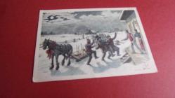 Tebrik kartı kış  sahnesini. 19 yüzyıl sonu 20 yüzyıl başı.  ( arka kısmı yazılı )