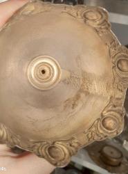 Antika 19 y.y. fiyonklu art nouveau pirinç şekerlik