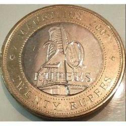 Mauritius 20 Rupees 2007 - Çil - Sir Ramgoolam Portreli, Çift Metalik Nadir Para