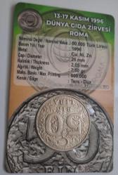 1996 Fao Dünya Gıda Zirvesi 50.Bin Lira Çil Folderinde