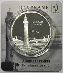 2010 Ahırkapı Feneri Deniz Fenerleri Serisi No:2 , 925 Ayar Gümüş Hatıra Parası Sertifikalı Orijinal Darphane Poşetinde
