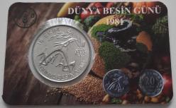 1981 Yılı 20 Lira FAO 16 Ekim Dünya Besin Günü