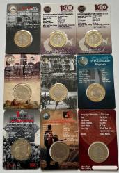 Tedavül 1 TL  Hatıra Para seti 9adet