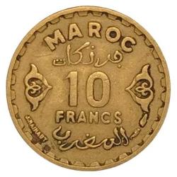 Fas 10 Frank 1371 (1952) - Süleyman Yıldızı Temalı, Fransız Himayesi Nadir Para